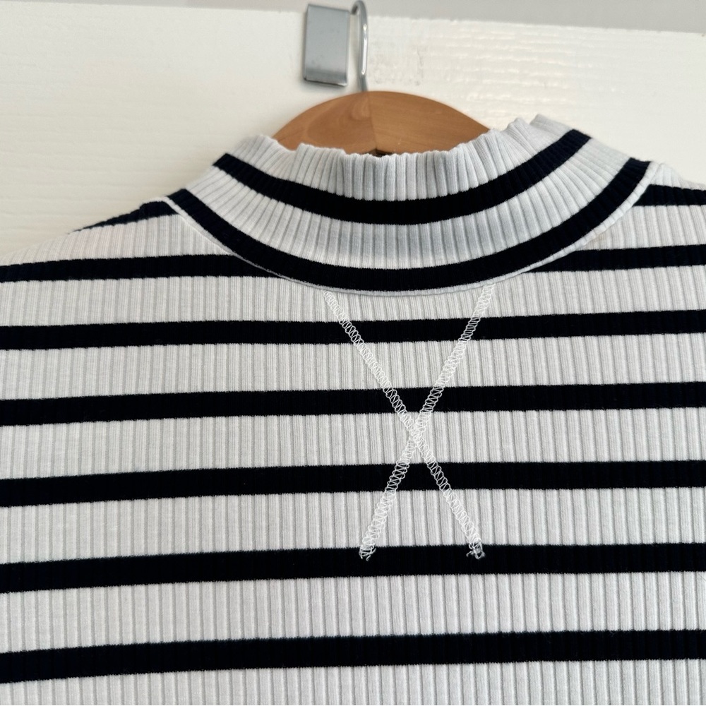 Christy Dawn Black and White Striped Long Sleeve Tee - Picture 5 of 9